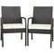 Costway 2PCS Patio PE Wicker Dining Chairs with Soft Zippered Cushion Armchairs Backyard
